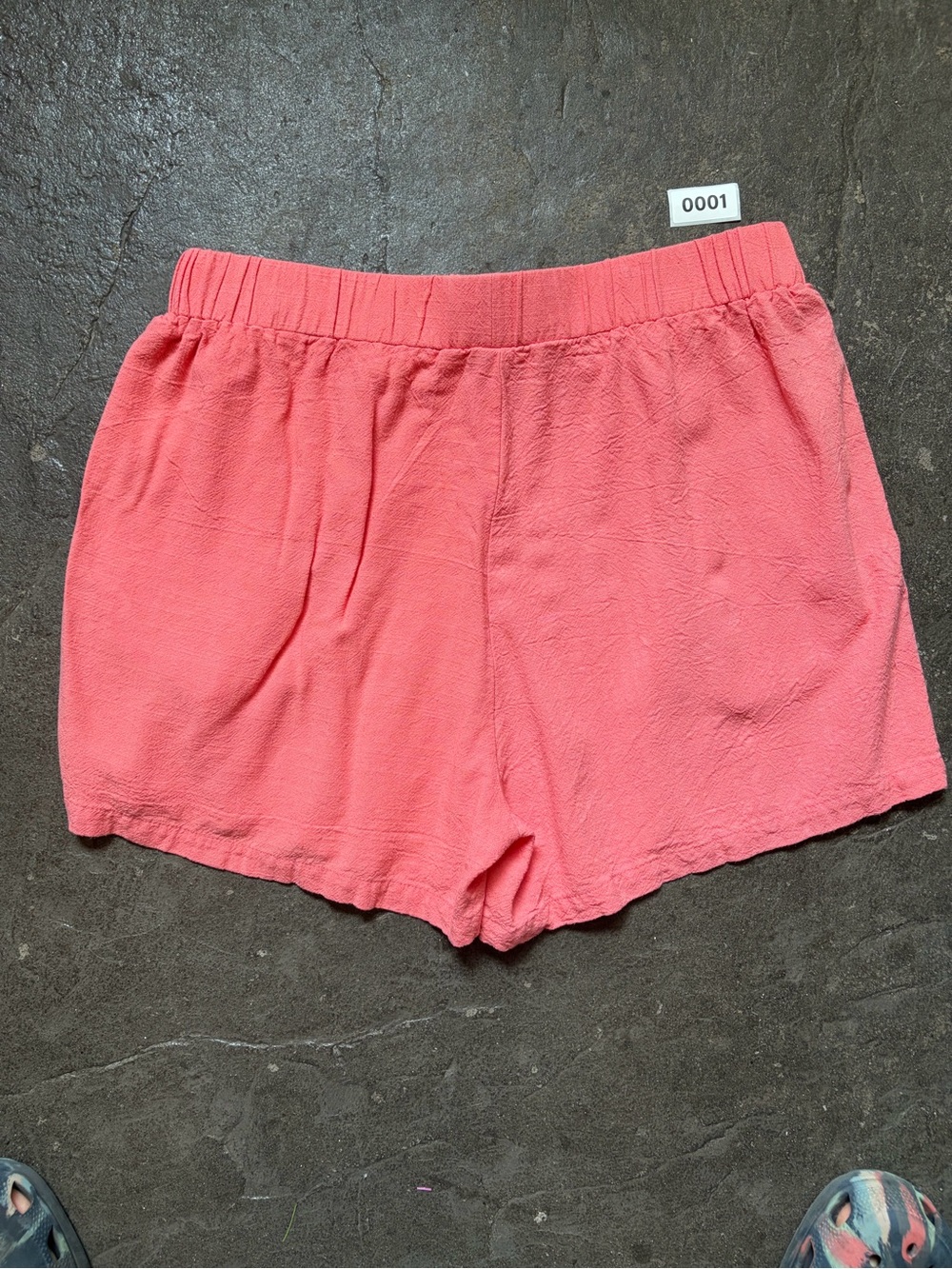 Women's Linen Coral Elastic-Waist Shorts - Picture 4 of 6
